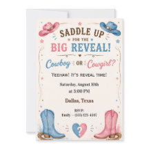 Cowboy or Cowgirl Gender Reveal Invitation