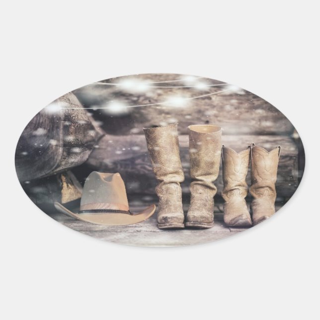 Cowboy Oval Sticker (Front)
