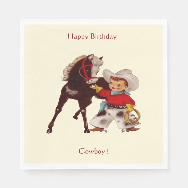 Cowboy Party Napkin (Front)