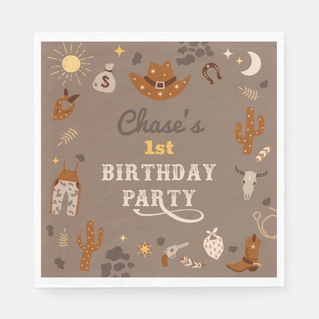 Cowboy Party Napkins | Western Party Napkins (Front)