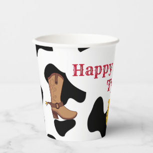 Cowboy Party Personalised Paper Cups