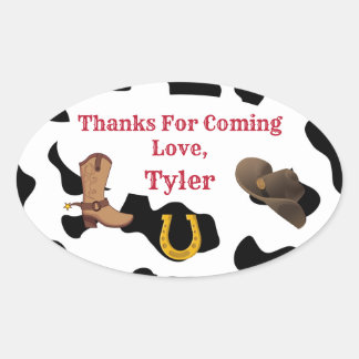 Cowboy Party Thank You Sticker