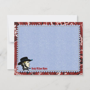 Cowboy Personalised Flat Note Cards