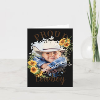 Cowboy Photo Text Sunflower Accent T Shirt Card