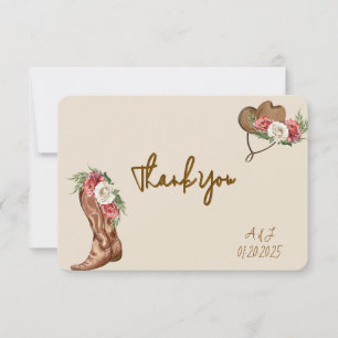 COWBOY PINK FLORAL BRIDAL SHOWER INVITATION