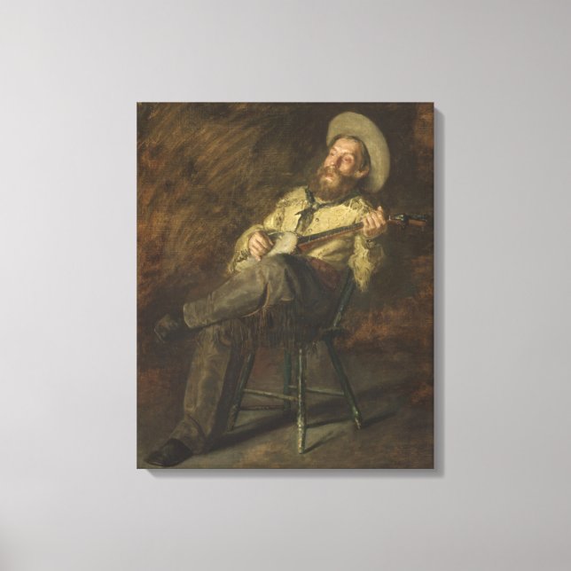 Cowboy Playing the Banjo and Singing Country Music Canvas Print (Front)