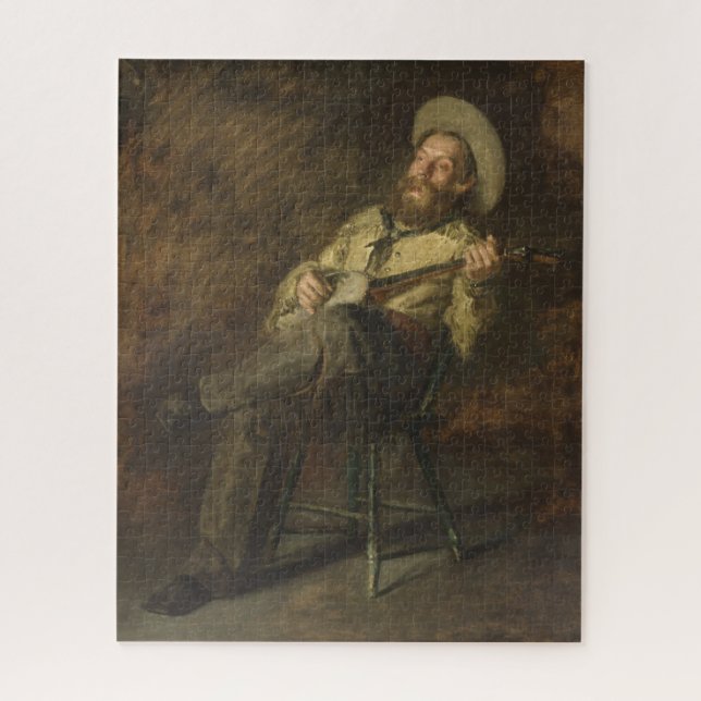 Cowboy Playing the Banjo and Singing Country Music Jigsaw Puzzle (Vertical)