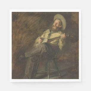 Cowboy Playing the Banjo and Singing Country Music Napkin