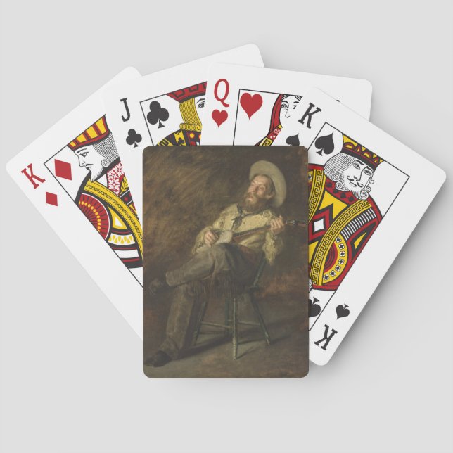 Cowboy Playing the Banjo and Singing Country Music Playing Cards (Back)