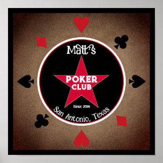 Cowboy Poker Club Room Poster Print 