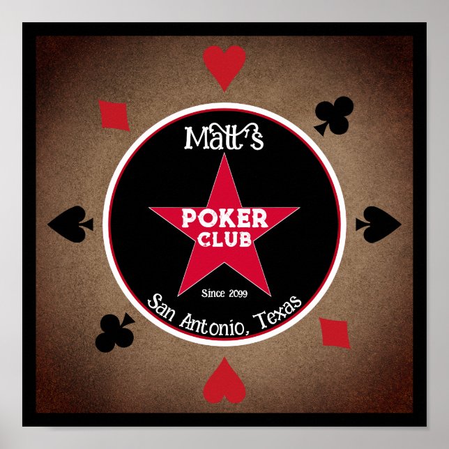 Cowboy Poker Club Room Poster Print  (Front)