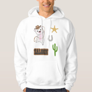 Cowboy Polar Bear Saloon Western Sticker Hoodie