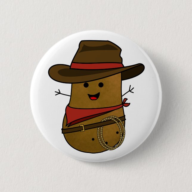 Cowboy Potato 6 Cm Round Badge (Front)
