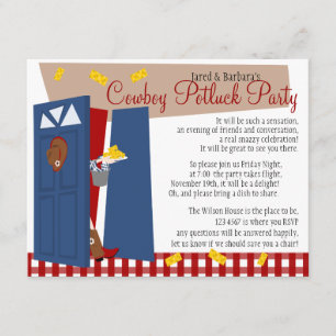 Cowboy Potluck Party Invitation