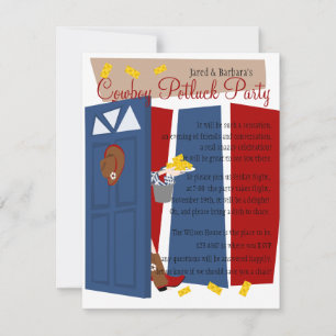 Cowboy Potluck Party Invitation