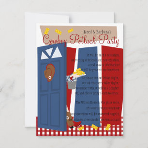 Cowboy Potluck Party Invitation