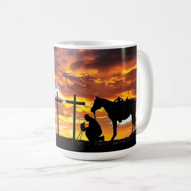 Cowboy Prayer Coffee Mug (Front Right)