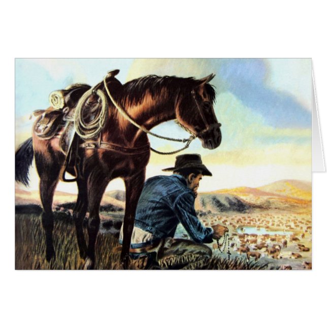 Cowboy Praying The Rosary (Front Horizontal)