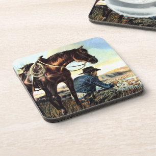 Cowboy Praying The Rosary Coaster