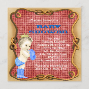 Cowboy Prince Baby Shower Invitation