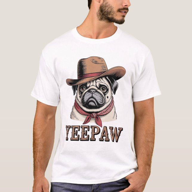 Cowboy Pug T-Shirt (Front)