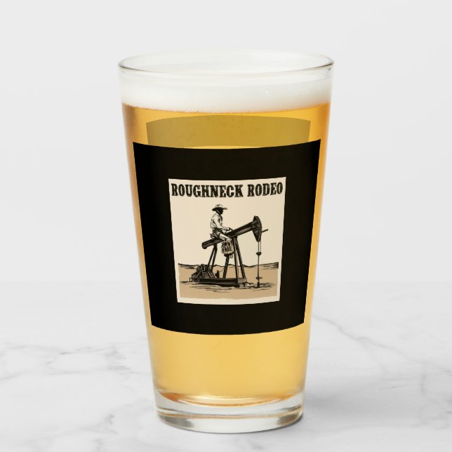 Cowboy Pump Jack Rodeo Design, Western Oilfield  Glass (Back Filled)