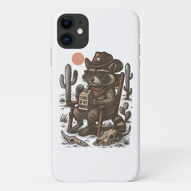 Cowboy Raccoon Funny Western  Case-Mate iPhone Case (Back)