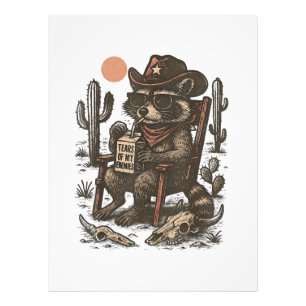 Cowboy Raccoon Funny Western  Photo Print