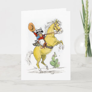 Cowboy Racoon Happy Birthday! Card