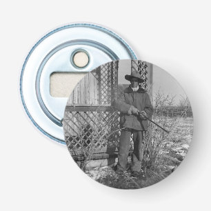 Cowboy Rancher or Canadian Outlaw of Old West Bottle Opener