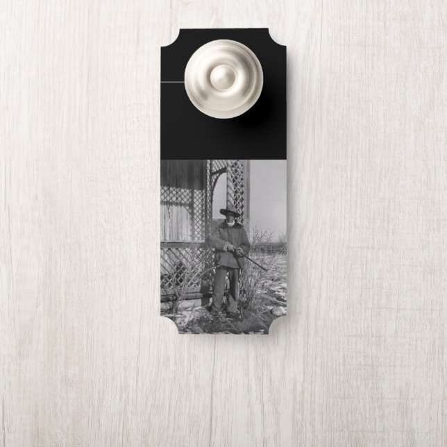Cowboy Rancher or Canadian Outlaw of Old West Door Hanger (On Knob)