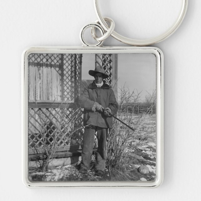 Cowboy Rancher or Canadian Outlaw of Old West Key Ring (Front)