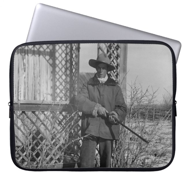 Cowboy Rancher or Canadian Outlaw of Old West Laptop Sleeve (Front)
