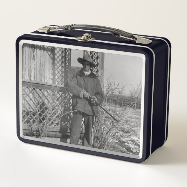 Cowboy Rancher or Canadian Outlaw of Old West Metal Lunch Box (Front)