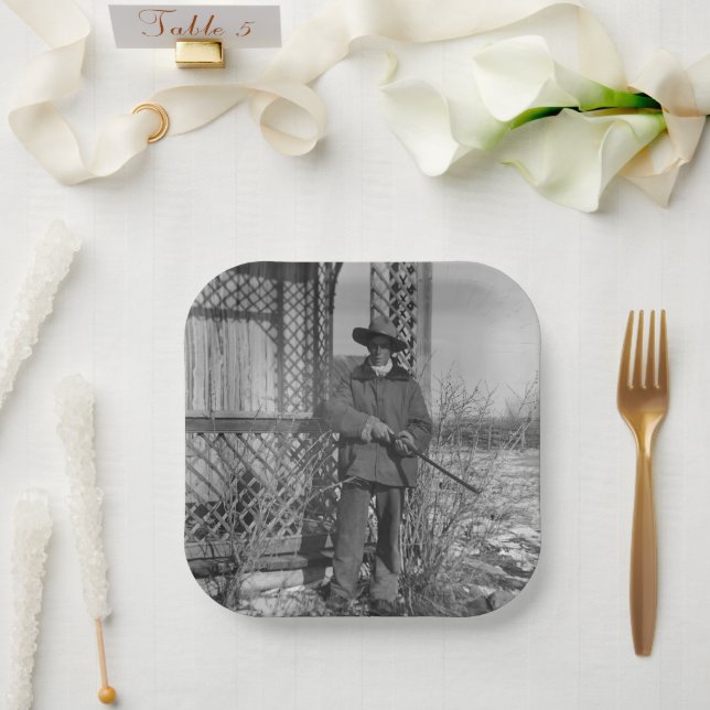 Cowboy Rancher or Canadian Outlaw of Old West Paper Plate (Wedding)