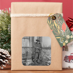 Cowboy Rancher or Canadian Outlaw of Old West Square Sticker