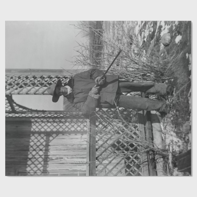 Cowboy Rancher or Canadian Outlaw of Old West Wrapping Paper (Flat)