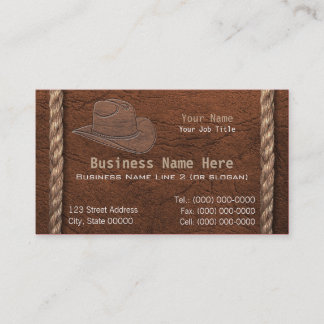 Cowboy, Rancher & Rodeo Simulated Leather Style Business Card
