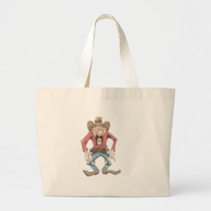 Cowboy ready to Draw Large Tote Bag