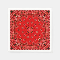 Cowboy Red Paisley Bandanna Scarf BBQ Picnic Napki