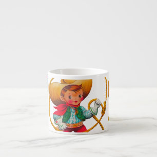 Cowboy Retro Boy Child Cute Western Espresso Cup