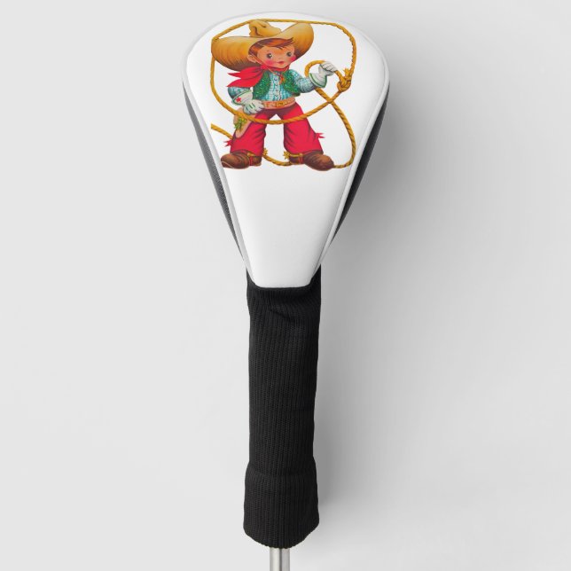 Cowboy Retro Boy Child Cute Western Golf Head Cover (Front)