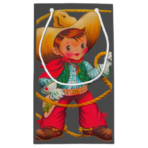 Cowboy Retro Boy Child Cute Western Small Gift Bag