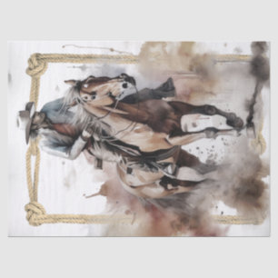 Cowboy Ride Western Man Horse Tissue Paper