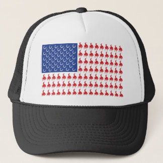 Cowboy-Rider-Flag-Tee Trucker Hat