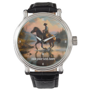 Cowboy Riding a Bay Horse Watch