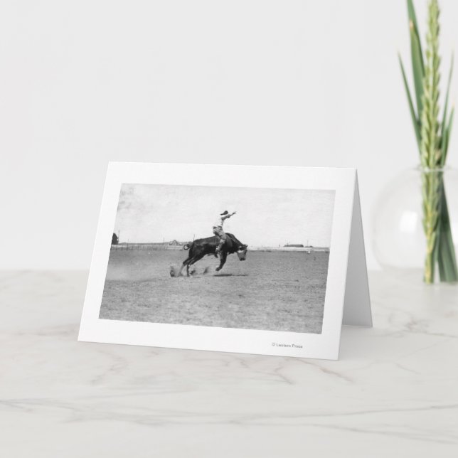 Cowboy Riding a Bucking Bull Card (Front)