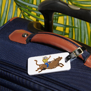 Cowboy Riding A Bull Luggage Tags
