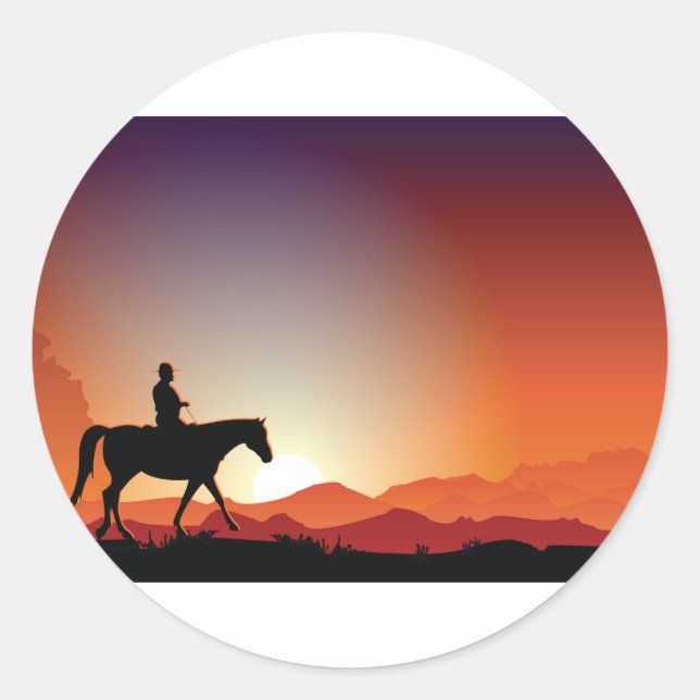 Cowboy Riding A Horse Stickers (Front)