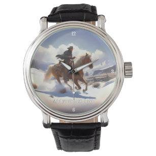 Cowboy Riding a Palomino  Horse Watch